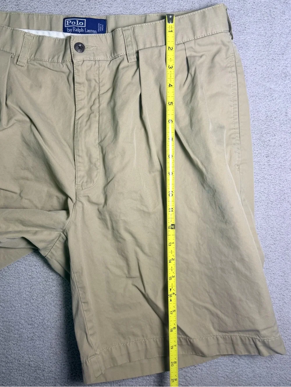 Vintage Polo Ralph Lauren Pleated Chino Shorts Men’s 36 Fits 34 Khaki Preppy